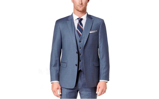  Men’s Modern-Fit TH Flex Stretch Twill Suit Jacket (Blue, 38 T/L39.5)