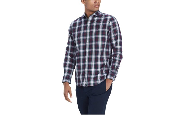  Men’s Mullins Classic Fit Plaid Shirt (Red Over, 2XL)