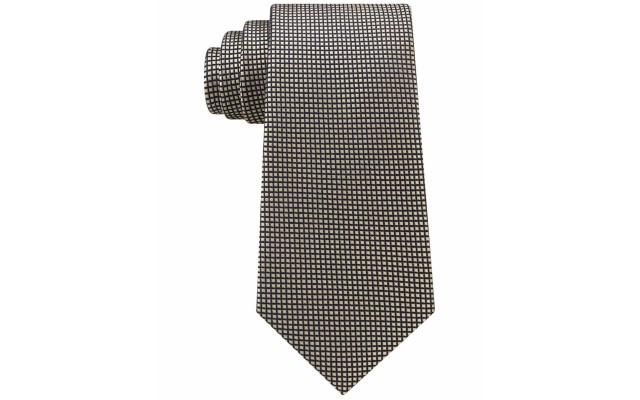  Men’s Navy Micro Silk Tie (Yellow)