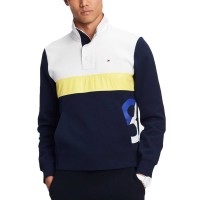 Tommy Hilfiger Men’s Portofino Colorblocked Sweatshirt (White, XL)