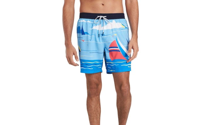  Men’s Sailboat Graphic Swim Trunks Shorts