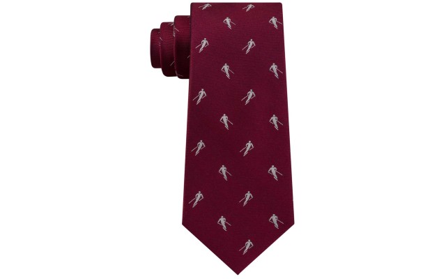  Men’s Slim Skiing Silk Tie (Red)