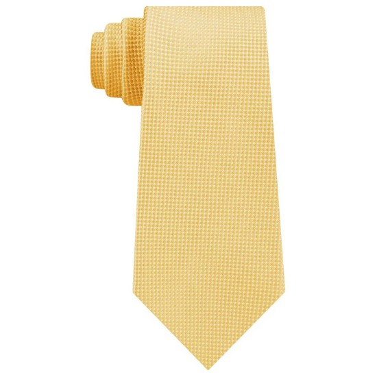  Men’s Textured Solid Silk Tie (Yellow)
