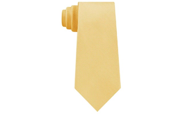  Men’s Textured Solid Silk Tie (Yellow)