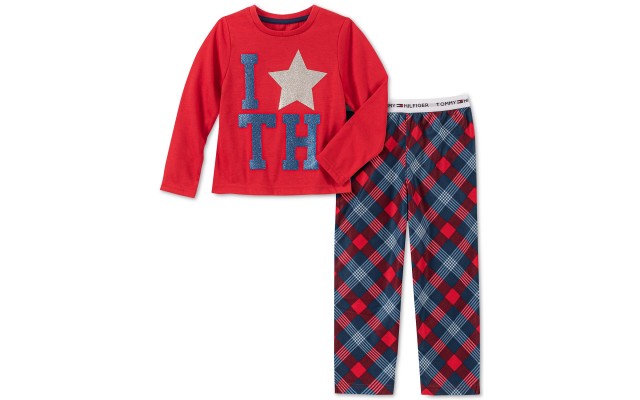 Toddler, Little & Big Girls 2-Pc. Plaid Pajama Set (Bright Red, 12-14)