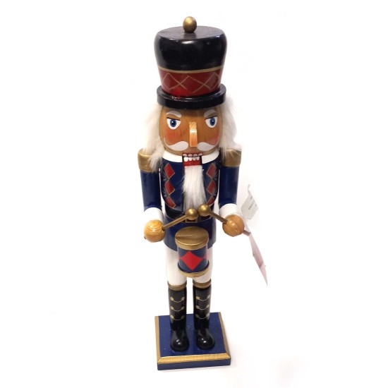 Traditional Figurine Christmas Nutcracker Wearing A Old Military Style Uniform
