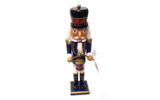 Traditional Figurine Christmas Nutcracker Wearing A Old Military Style Uniform