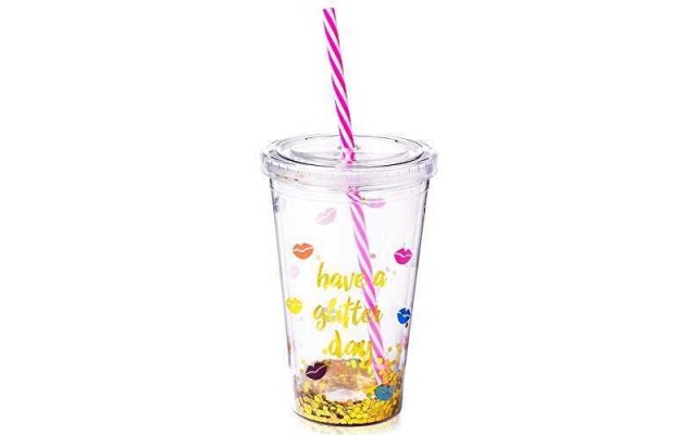 Tri Coastal Design Betsey Johnson xox Trolls Glitter Cup with Straw