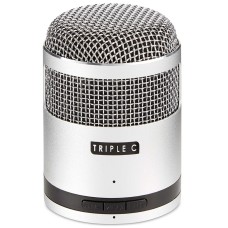 Triple C Icon Bluetooth Speakerphone Vintage Microphone-Inspired Silver
