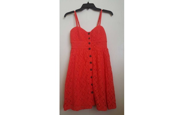 Trixxi Junior Spagetti Strap Dress Color: Coral Size: S