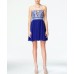  Juniors Jeweled Cutout Fit and Cobalt Silver (Blue, 13)