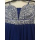  Juniors Jeweled Cutout Fit and Cobalt Silver (Blue, 13)