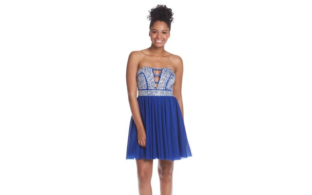 Juniors Jeweled Cutout Fit and Cobalt Silver (Blue, 13)