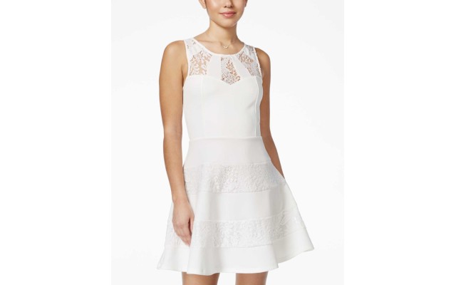  Juniors Sleeveless Lace A Lin Ivory Size 5