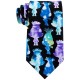 Trolls  Mens Watercolor Diamond Necktie Classic (Black/Blue)