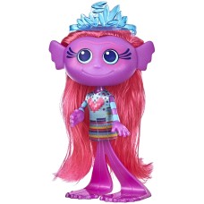 Trolls DreamWorks World Tour Stylin’ Mermaid Fashion Doll with Removable Dress and Tiara Accessory, Fashion Doll Toy for Girls