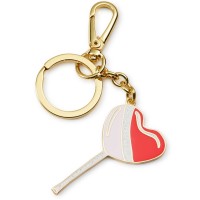Twelve NYC Women's Lightning Keychains, Heart Brass