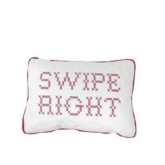 TwelveNYC ‘Swipe Right’ Cross Stitch Throw Pillow