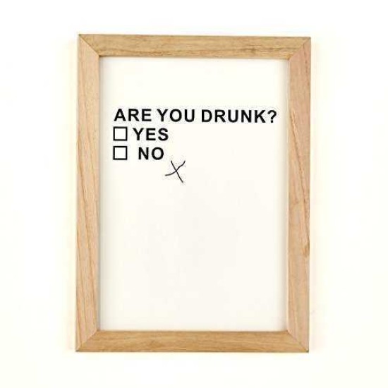 Two’s Company 51121-Wd11-22 Are You Drunk? Yes No Framed Wall Art, Wood