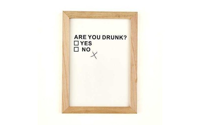 Two’s Company 51121-Wd11-22 Are You Drunk? Yes No Framed Wall Art, Wood