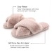  Women’s Cross Band Soft Plush Fluffy Furry Fleece House Indoor or Outdoor Ladies’ Slide Slippers