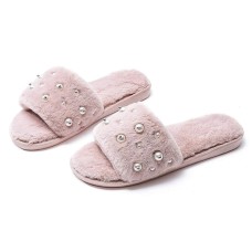 U-slide Women’s Cross Band Soft Plush Fluffy Furry Fleece House Indoor or Outdoor Ladies’ Slide Slippers
