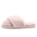  Women’s Cross Band Soft Plush Fluffy Furry Fleece House Indoor or Outdoor Ladies’ Slide Slippers