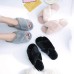  Women’s Cross Band Soft Plush Fluffy Furry Fleece House Indoor or Outdoor Ladies’ Slide Slippers