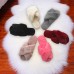  Women’s Cross Band Soft Plush Fluffy Furry Fleece House Indoor or Outdoor Ladies’ Slide Slippers