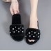 Women’s Cross Band Soft Plush Fluffy Furry Fleece House Indoor or Outdoor Ladies’ Slide Slippers