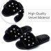  Women’s Cross Band Soft Plush Fluffy Furry Fleece House Indoor or Outdoor Ladies’ Slide Slippers