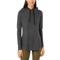 Ultra Flirt By Ikeddi Juniors’ Marled Faux Sherpa-Trimmed Hoodie (Gray, M)