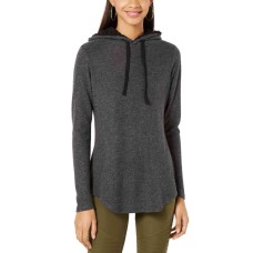 Ultra Flirt By Ikeddi Juniors’ Marled Faux Sherpa-Trimmed Hoodie (Gray, M)