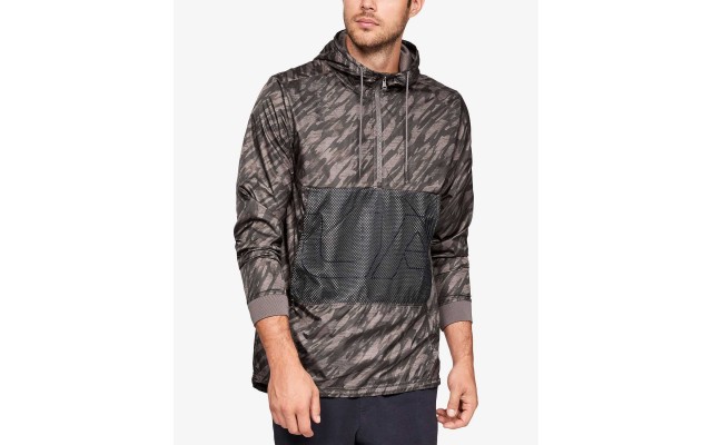  Men’s Camo-Print Windbreaker (White, L)