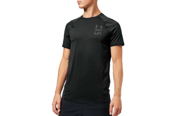  Men’s HeatGear Graphic Performance T-Shirt (Black (001)/Black, S)