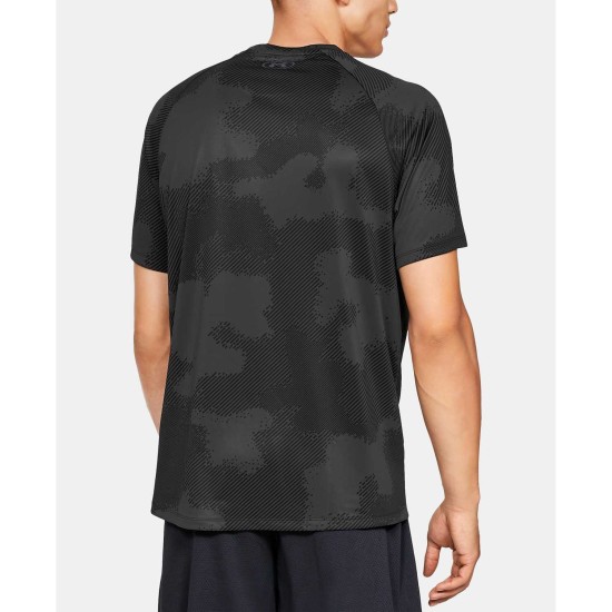  Men’s Tech Printed Short Sleeve T-Shirt (Black, S)