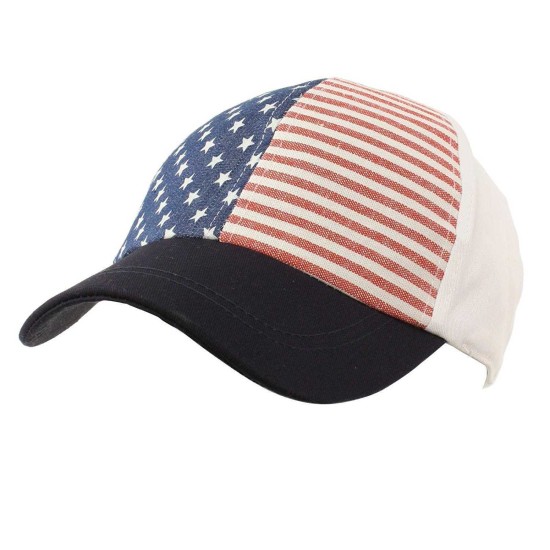Unisex Patriotic America USA Flag Snapback Visor Bill 6 Panel Cap Hat Adjustable