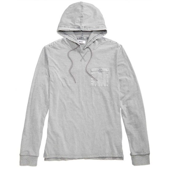  Mens Faded Pullover Hoodie (Grey, L)