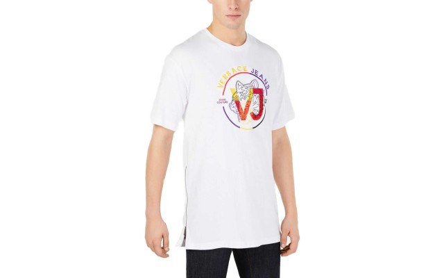  Jeans Men’s Logo Print T-Shirt	( White, M)