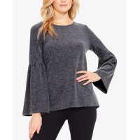 Vince Camuto Bell Sleeve Brushed Fleece Top (Gray, L)