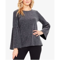 Vince Camuto Bell Sleeve Brushed Fleece Top (Gray, L)