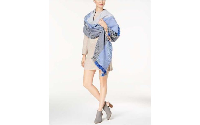  Crisscross Tassel Wrap (Navy)