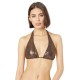  Metallic Halter Bikini Top (Bronze, M)