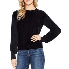 Vince Camuto Mixed Media Velvet Sweatshirts