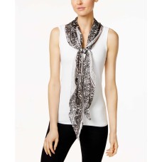 Vince Camuto Paisley Bias Panel Scarf (Charcoal)