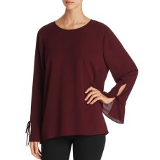 Vince Camuto Tie Sleeve Top (Dark Pink, XL)