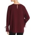  Tie Sleeve Top (Dark Pink, XL)