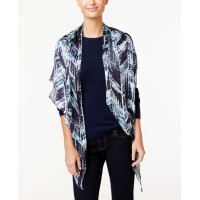 Vince Camuto Women’s 72-in Herringbone Textures Oblong Scarf, Evening Blue
