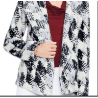 Vince Camuto Women's Broken Houndstooth Faux Fur Coats