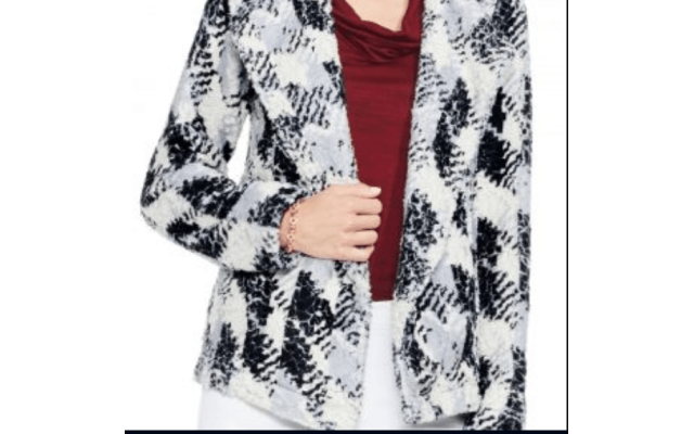  Women's Broken Houndstooth Faux Fur Coats